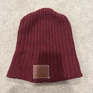Love‎ Your Melon Cable Knit Beanie Hat Women's Maroon Super Warm